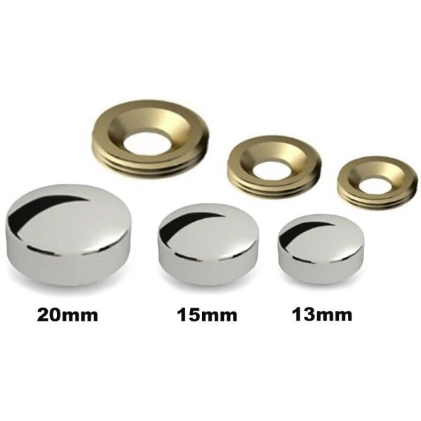 METAL VİDA KAPAMA ZAMAK 15 MM KROM ( 10 ADET )