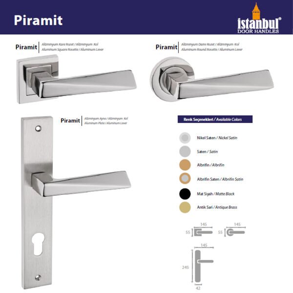 PİRAMİT NİKEL SATEN KAPI KOLU