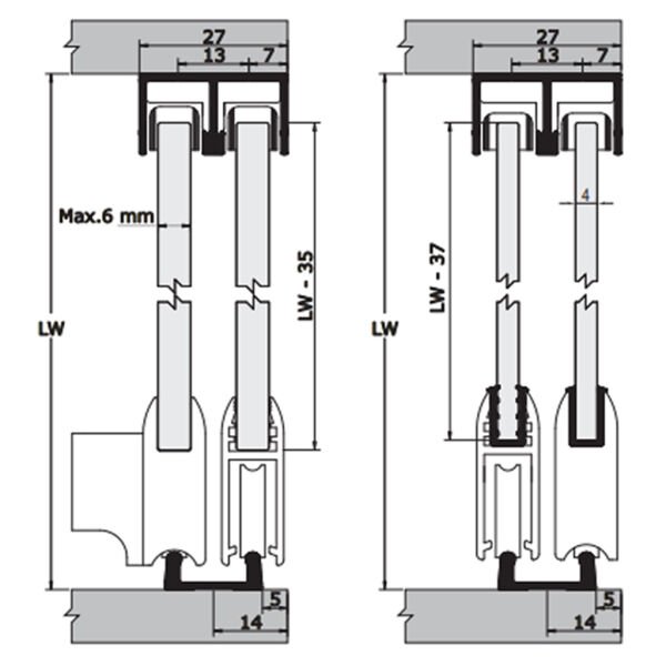 ALB-M50 7710 410X3 ALUMİNYUM ALT RAY 3 MT