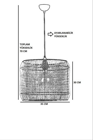 HİPER ARTHUR BÜYÜK TEKLİ KAHVE RATTAN SARKIT 8573-8