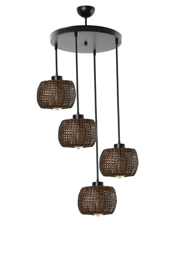 HİPER TIGER 4 LÜ TEPSİLİ CEVİZ RATTAN SARKIT 8576-4