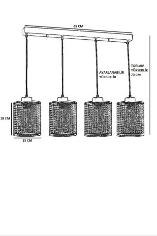 HİPER APRİL 4 LÜ SIRALI RATTAN SARKIT 8577-7