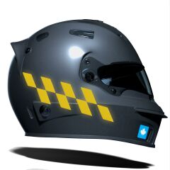 Reflektif Sarı Damalı Kask Motosiklet Sticker Takımı Çınar Extreme