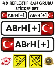 TR AB rH + Reflektif Kan Grubu Seti Sticker Çınar Extreme
