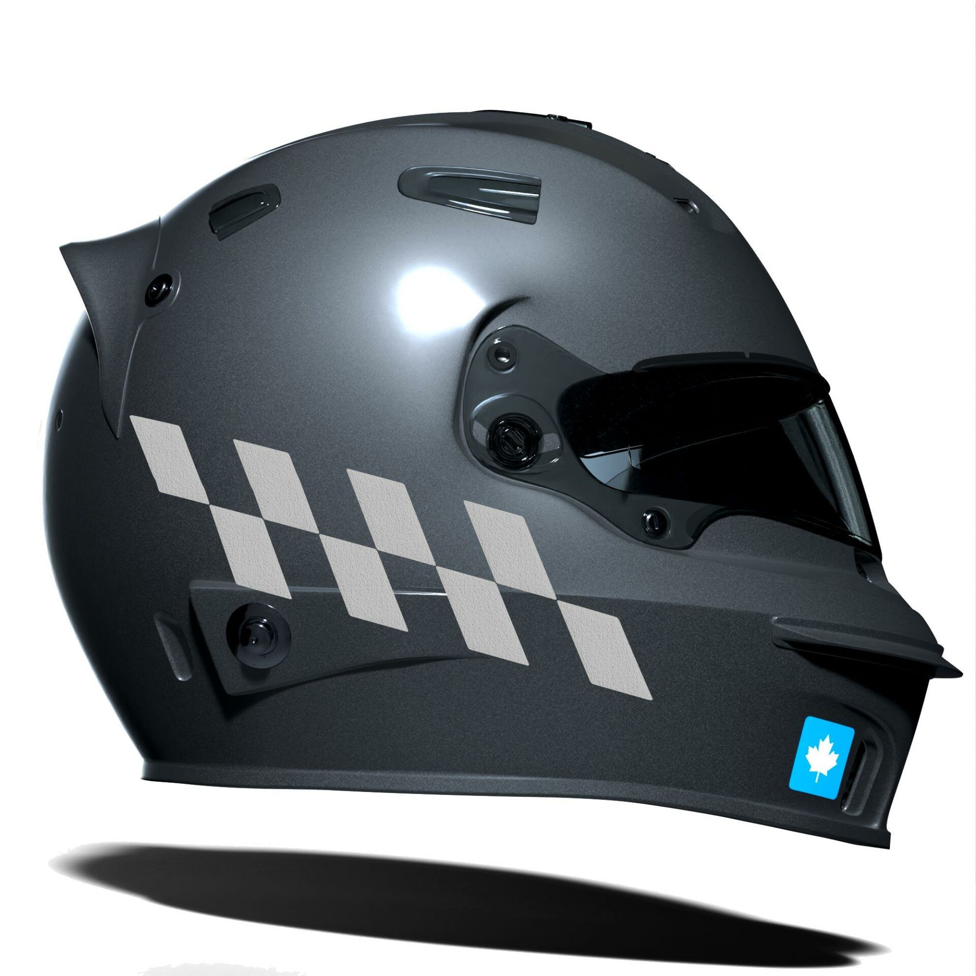 Yaldızlı Gümüş Damalı Kask Motosiklet Sticker Takımı Çınar Extreme