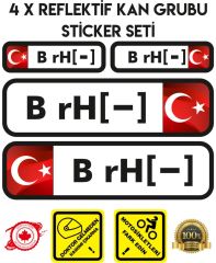 TR B rH - Reflektif Kan Grubu Seti Sticker Çınar Extreme