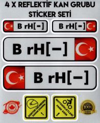TR B rH - Reflektif Kan Grubu Seti Sticker Çınar Extreme