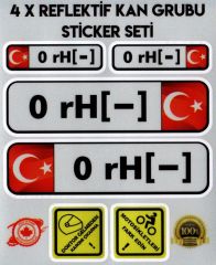 TR 0 rH - Reflektif Kan Grubu Seti Sticker Çınar Extreme