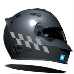 Taş Grisi Damalı Kask Motosiklet Sticker Takımı Çınar Extreme