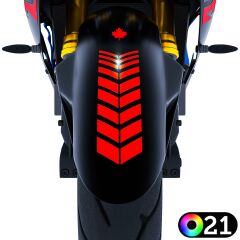 2 Adet Sport Tasarımlı Motosiklet Çamurluk Sticker Reflektif, Floresan, Parlak Düz, Özel Renkler Çınar Extreme