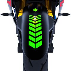 2 Adet Sport Motosiklet Çamurluk Floresan Yeşil Kask Sticker Çınar Extreme