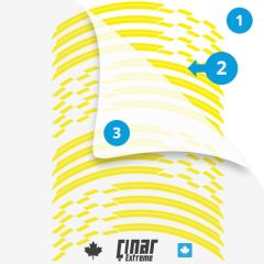 Moto GP Yarış Bayraklı Jant Şeridi Sticker Reflektif, Floresan, Özel Renkler Çınar Extreme