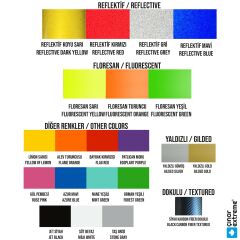 Ok Tasarımlı Çamurluk Kask Sticker Reflektif, Floresan, Düz Renkler Çınar Extreme