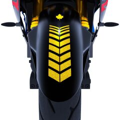 Moto Rider 4'lü Sticker Seti Reflektif Sarı İç Dış Jant Şeridi Kask ve Çamurluk Çınar Extreme