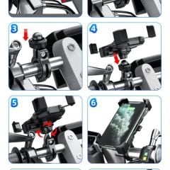 KRM Motosiklet Telefon Tutucu Otomatik Kilitleme Özellikli