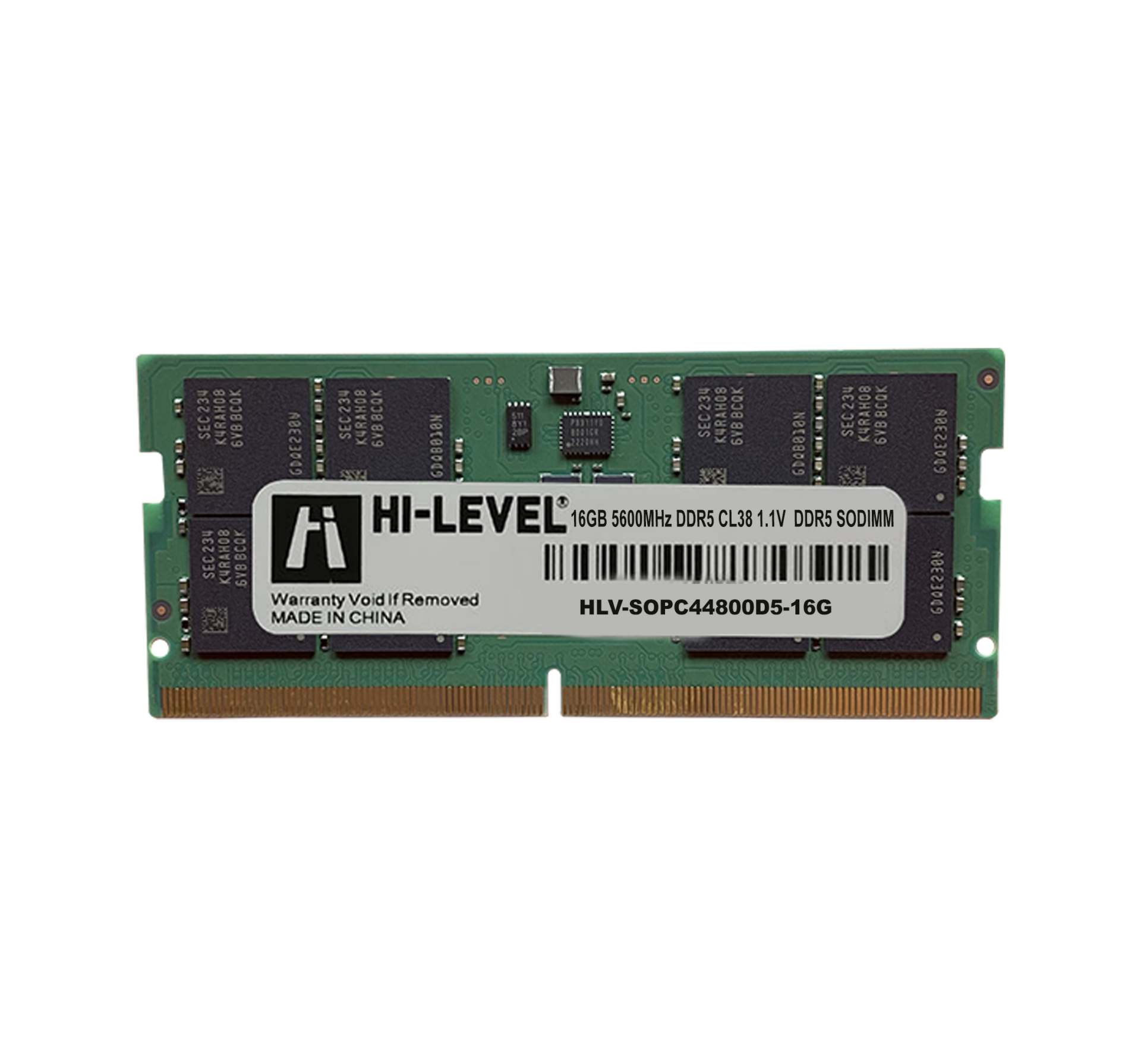 HI-LEVEL 16GB 5600MHz DDR5 CL38 1.1V  DDR5 SODIMM RAM