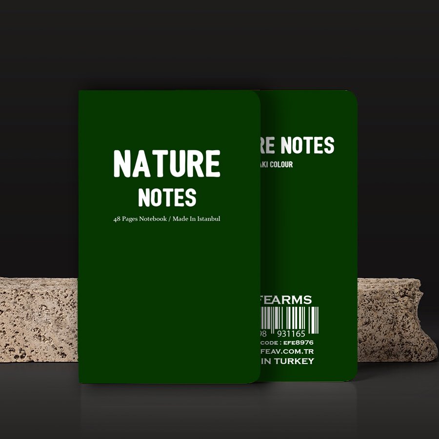 Nature Notes Haki Yeşil Not Defteri