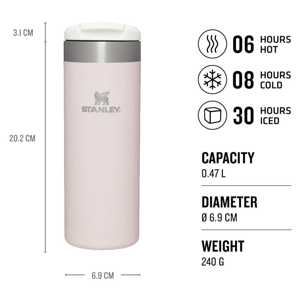 Stanley The AeroLight™ Transit Mug 0.47L - Rose Quartz Metallic - Pembe