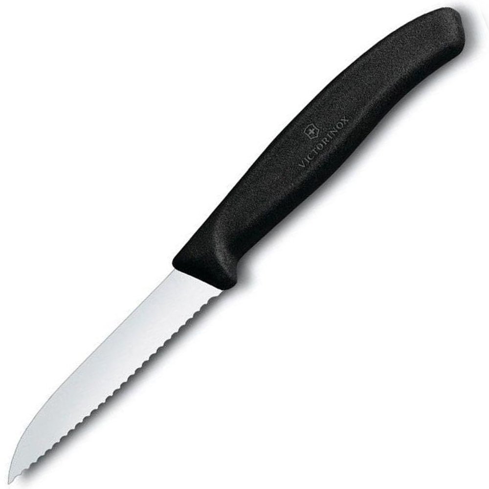 Victorinox Soyma Bıçağı Tırtıklı Siyah 8cm 6.7433