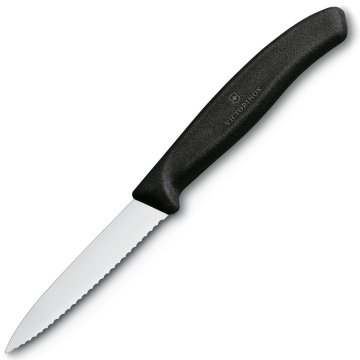 Victorinox Soyma Bıçağı Tırtıklı Sivri Siyah 10cm  6.7733