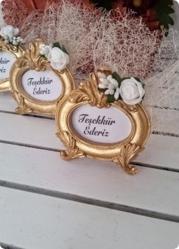 30'Lu Polyester Ssülü Çelenk Nikah Şekeri Çerçeve