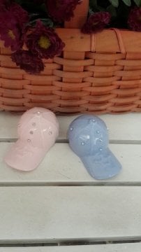 Porselen Şapka Form Bebek Şekeri Objesi