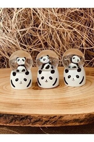 Mini Boy Panda Kar Küresi Işıklı 6.5 cm