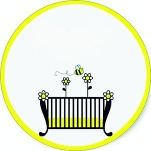 Arı Bebek Yuvarlak etiket 1 Sayfa (54Adet)