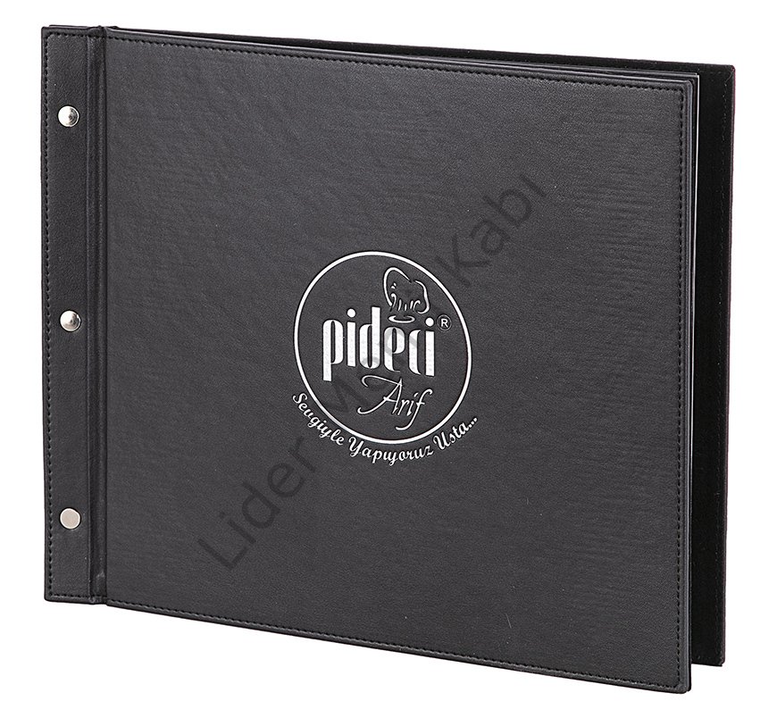 Kod: 0290 Vidalı Yatay Model Varak Baskılı Menü Kabı (29x22 cm)
