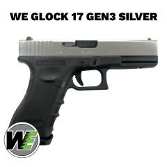 Airsoft Tabanca WE Glock 17 Siyah/Gümüş Gen3 WE-G001A-SV G17-A-Silver-GEN3