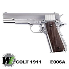 Airsoft Tabanca WE Colt 1911 Gümüş Gen2 WE-E006A - Gen 2 K.Rengi Kabze