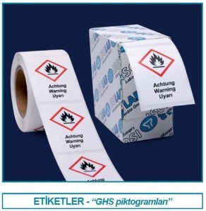 İsolab uyarı etiketleri - GHS 6 - tehlike - 37 x 52 mm (250 etiket)