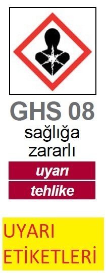 İsolab uyarı etiketleri - GHS 8 - uyarı - 37 x 52 mm (250 etiket)