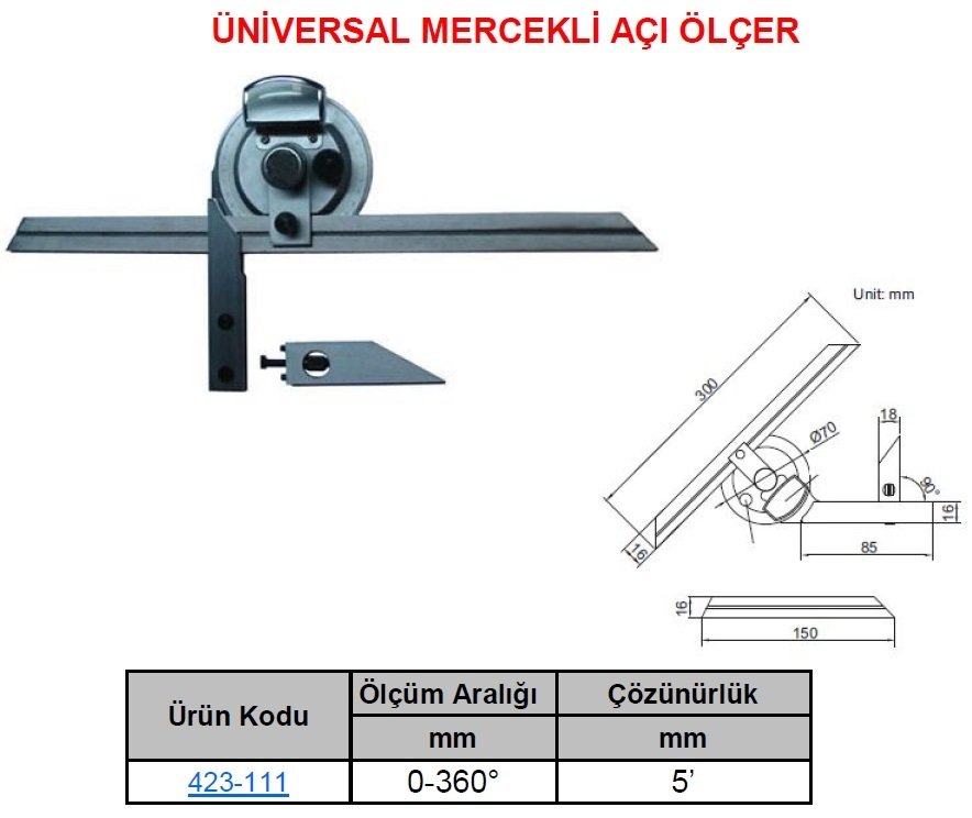 Üniversal Mercekli Açıölçer