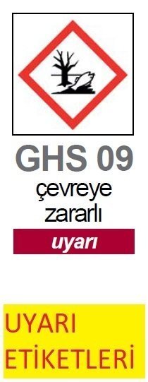 İsolab uyarı etiketleri - GHS 9 - uyarı - 37 x 52 mm (250 etiket)