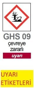 İsolab uyarı etiketleri - GHS 9 - uyarı - 37 x 52 mm (250 etiket)