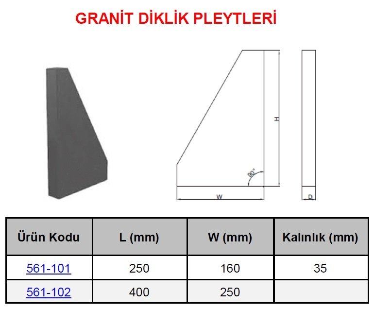 Granit Diklik Pleyti 400x250mm