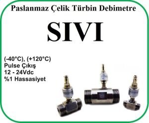 Paslanmaz Çelik Türbin Debimetre Sıvı DN150 30-300 m3/saat