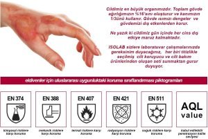 İsolab eldiven - poliüretan - mekanik koruma (1 çift)