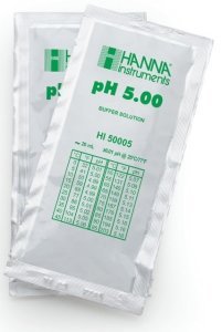 HANNA HI50005-02 pH 5.00 -  25oC Technical Calibration Buffer Sachets, (25 x 20mL)