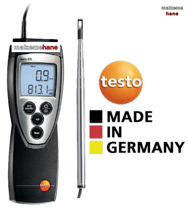 Testo 425 Kanal İçi Ölçümler İçin Anemometre