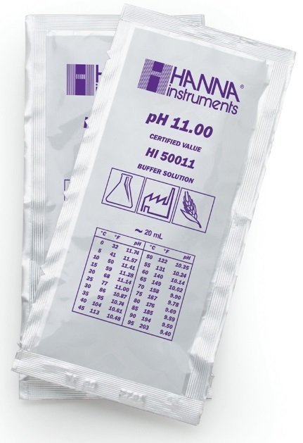 HANNA HI50011-02 pH 11.00 -  25oC Technical Calibration Buffer Sachets, (25 x 20mL)