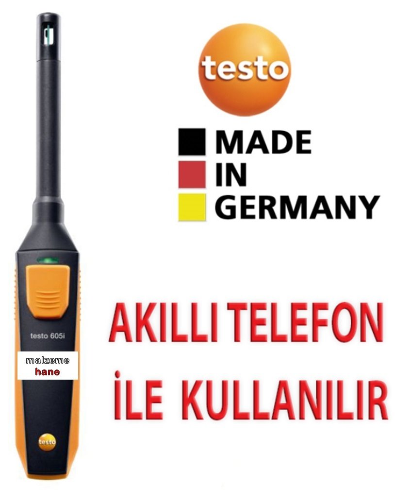 Testo 605i Akıllı Telefon ile Kullanılabilen Termo Higrometre (Ekransız)