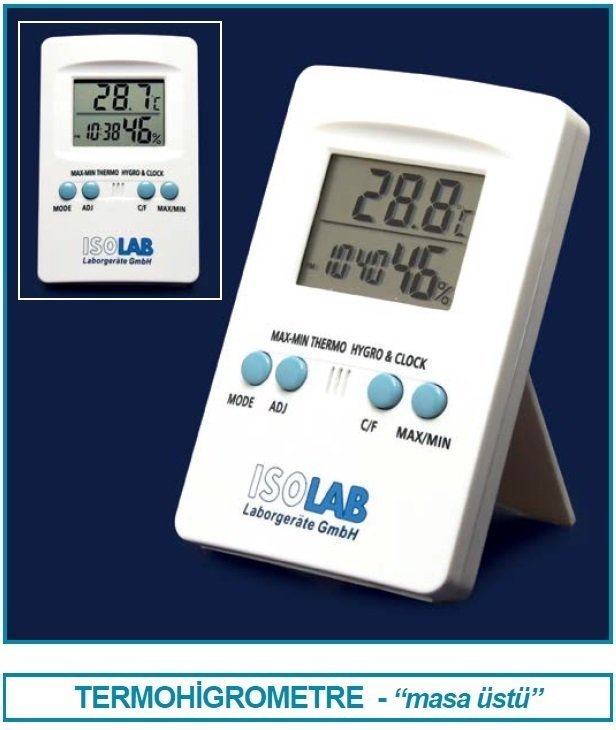 İsolab termohigrometre - elektronik (1 adet)