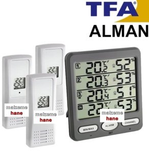 TFA 30.3054.10 Klima Monitor Çoklu Ortam Sıcaklık ve Nem takip Cihazı