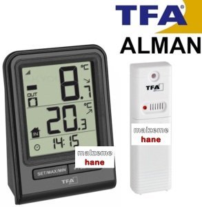 TFA 30.3063 İç-Dış Sıcaklık Ölçer Termometre