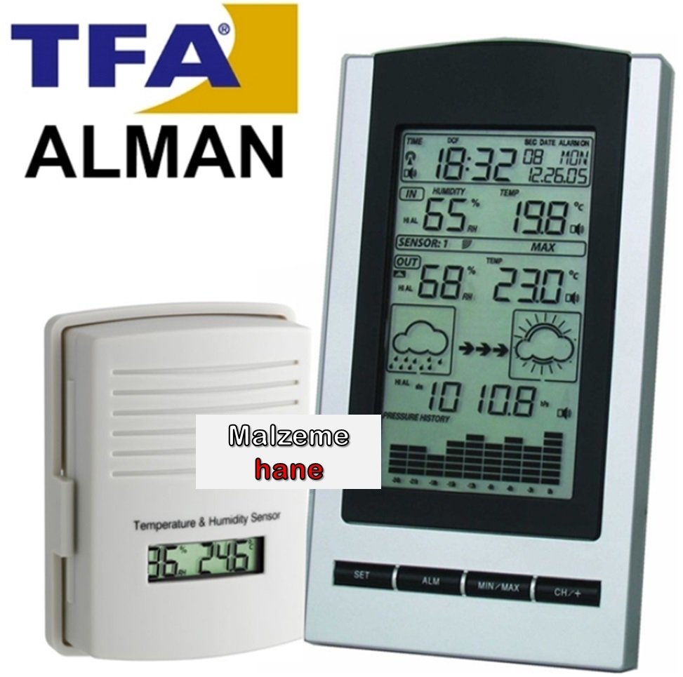 TFA 35.1083 Gaia Dijital Barometre. Termometre ve Higrometre