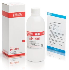 HANNA HI7004L/C pH 4.01 -  25oC  Calibration Buffer with Certificate of Analysis, 500 mL bottle