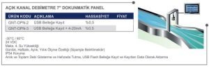 Açık Kanal Debimetre 7'' Dokunmatik Panel