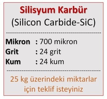 24 kum Mikronize Silisyum Karbür Tozu (700 mikron)